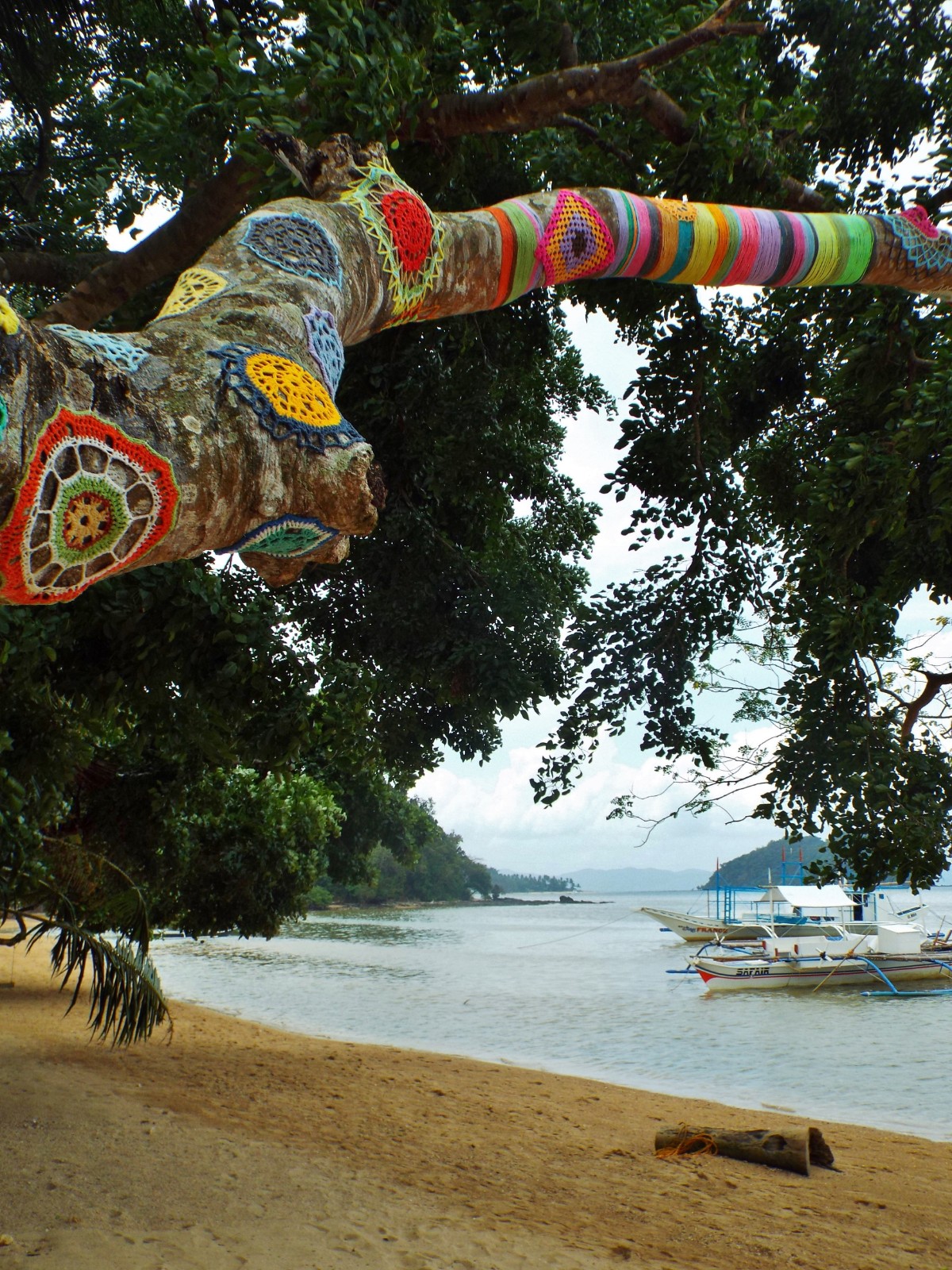 Crochet decorated tree